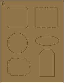 Sheet of 0" x 0" Brown Kraft labels