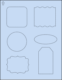 Sheet of 0" x 0" Pastel Blue labels