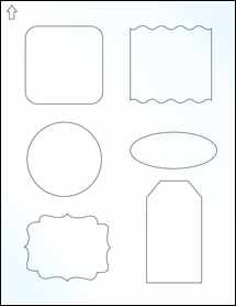 Sheet of 0" x 0" Clear Gloss Inkjet labels