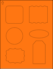 Sheet of 0" x 0" Fluorescent Orange labels