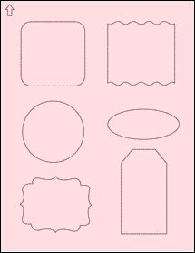 Sheet of 0" x 0" Pastel Pink labels