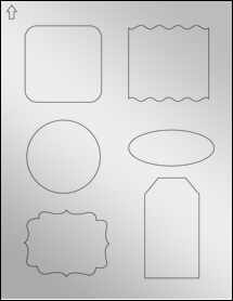 Sheet of 0" x 0" Silver Foil Laser labels