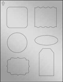 Sheet of 0" x 0" Weatherproof Silver Polyester Laser labels