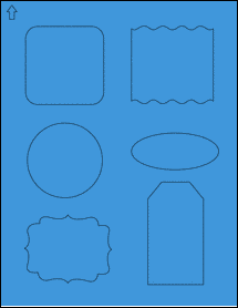 Sheet of 0" x 0" True Blue labels