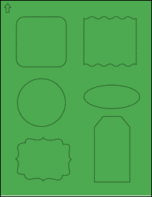 Sheet of 0" x 0" True Green labels