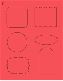 Sheet of 0" x 0" True Red labels