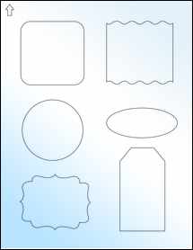 Sheet of 0" x 0" White Gloss Inkjet labels