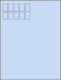Sheet of 0.666" x 1" Pastel Blue labels
