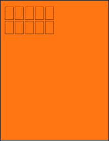 Sheet of 0.666" x 1" Fluorescent Orange labels