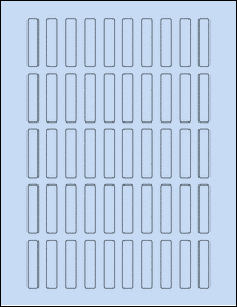 Sheet of 0.375" x 1.75" Pastel Blue labels