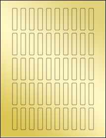 Sheet of 0.375" x 1.75" Gold Foil Laser labels