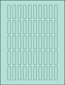 Sheet of 0.375" x 1.75" Pastel Green labels