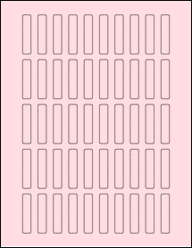 Sheet of 0.375" x 1.75" Pastel Pink labels