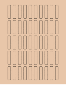 Sheet of 0.375" x 1.75" Light Tan labels