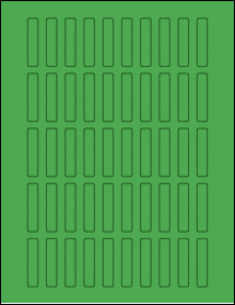 Sheet of 0.375" x 1.75" True Green labels