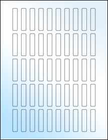 Sheet of 0.375" x 1.75" White Gloss Inkjet labels