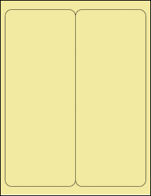 Sheet of 4" x 10" Pastel Yellow labels