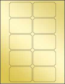 Sheet of 3" x 2" Gold Foil Laser labels