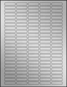 Sheet of 1.375" x 0.3125" Weatherproof Silver Polyester Laser labels