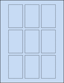 Sheet of 1.9" x 3.08" Pastel Blue labels