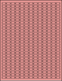 Sheet of 0.5" x 0.25" Pastel Pink labels