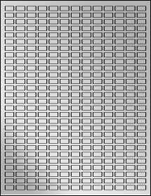 Sheet of 0.5" x 0.25" Silver Foil Inkjet labels