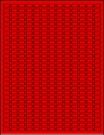 Sheet of 0.5" x 0.25" True Red labels