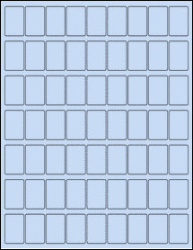 Sheet of 0.85" x 1.3" Pastel Blue labels
