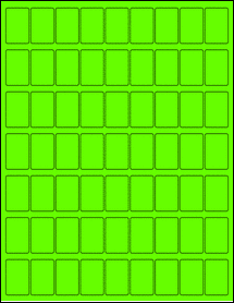 Sheet of 0.85" x 1.3" Fluorescent Green labels