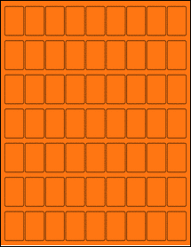 Sheet of 0.85" x 1.3" Fluorescent Orange labels