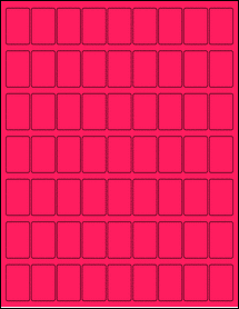 Sheet of 0.85" x 1.3" Fluorescent Pink labels