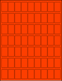 Sheet of 0.85" x 1.3" Fluorescent Red labels