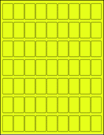 Sheet of 0.85" x 1.3" Fluorescent Yellow labels