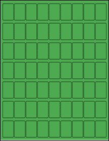 Sheet of 0.85" x 1.3" True Green labels