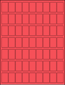 Sheet of 0.85" x 1.3" True Red labels