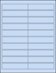 Sheet of 4" x 0.875" Pastel Blue labels