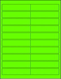 Sheet of 4" x 0.875" Fluorescent Green labels