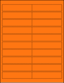 Sheet of 4" x 0.875" Fluorescent Orange labels