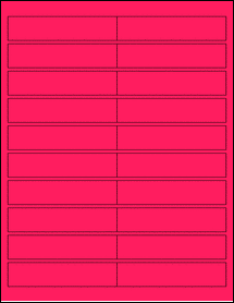 Sheet of 4" x 0.875" Fluorescent Pink labels