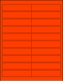 Sheet of 4" x 0.875" Fluorescent Red labels