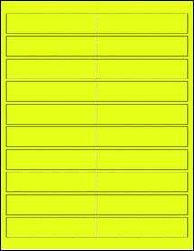 Sheet of 4" x 0.875" Fluorescent Yellow labels
