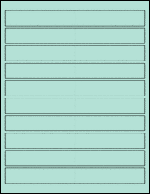 Sheet of 4" x 0.875" Pastel Green labels