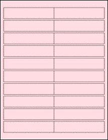 Sheet of 4" x 0.875" Pastel Pink labels