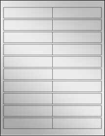Sheet of 4" x 0.875" Silver Foil Inkjet labels