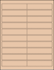Sheet of 4" x 0.875" Light Tan labels