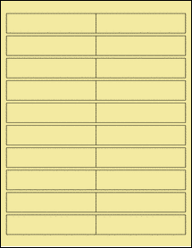 Sheet of 4" x 0.875" Pastel Yellow labels
