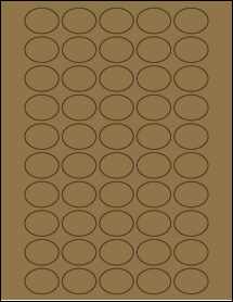 Sheet of 1.25" x 0.937" Brown Kraft labels