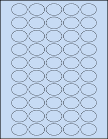 Sheet of 1.25" x 0.937" Pastel Blue labels