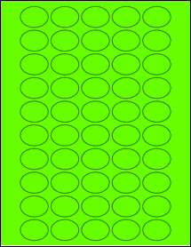 Sheet of 1.25" x 0.937" Fluorescent Green labels