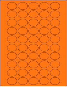 Sheet of 1.25" x 0.937" Fluorescent Orange labels